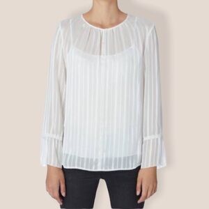 DKNY Sheer Bell Sleeve Blouse